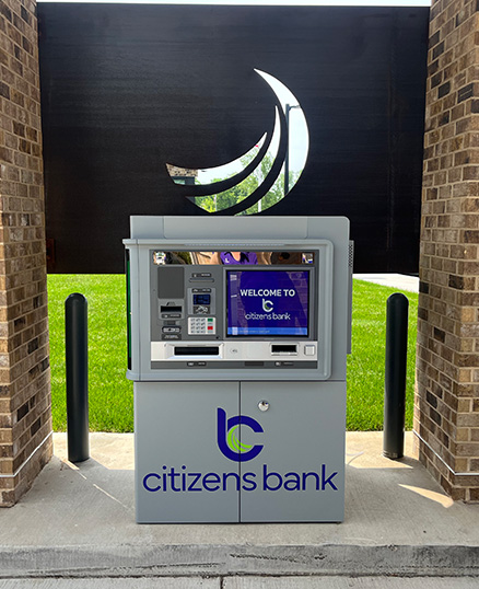 A drive up interactive teller machine