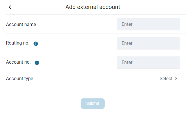 showing how to add external accounts