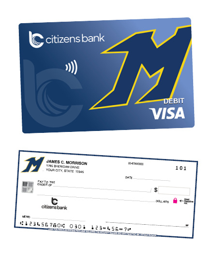 Mukwonago Checking debit card and check images