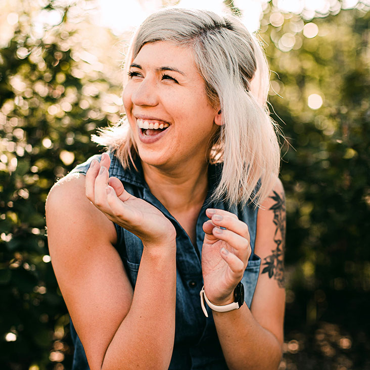 Close up of woman laughing