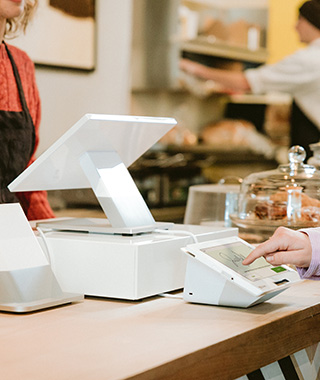 Close up of point of sale equipment